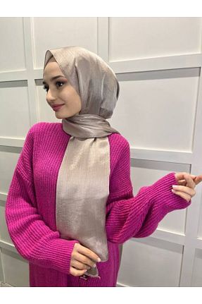 شال قهوه ای زنانه پلی استر KROREN - کد 670177363