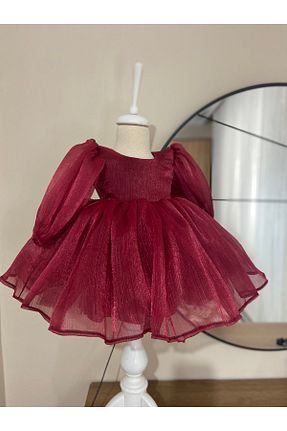لباس مجلسی و فارغ التحصیلی زرشکی بچه گانه توری Ayda - کد 670271122