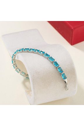 دستبند نقره سفید زنانه 925 عیار Gümüş Pazarım - کد 670280253