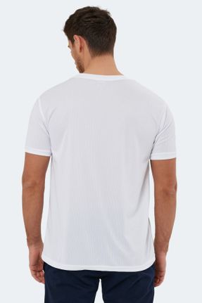 تی شرت سفید مردانه یقه گرد رگولار پلی استر تکی کد 669407886