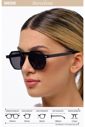 عینک آفتابی مشکی زنانه 50 UV400 پلاستیک گرد کد 670303528