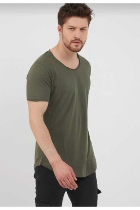 تی شرت خاکی مردانه اسلیم فیت یقه گرد تکی پوشاک ورزشی کد 670420693