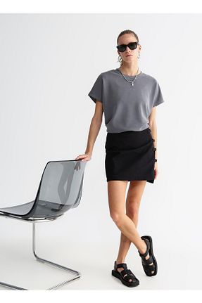 دامن مشکی زنانه پارچه Black on Black - کد 670630001