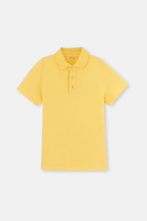 تی شرت زرد بچه گانه رگولار یقه پولو تکی کد 669829291