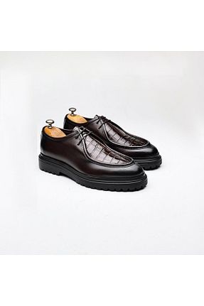 کفش کلاسیک قهوه ای مردانه چرم خالص İBAY - کد 669895471
