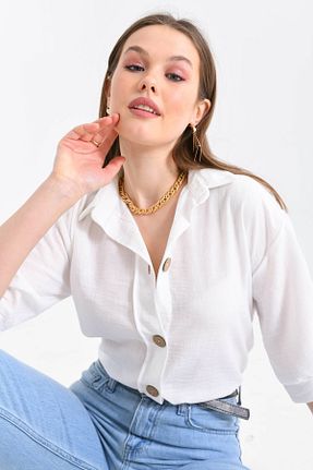 پیراهن سفید زنانه رگولار VOLT CLOTHİNG - کد 670160281