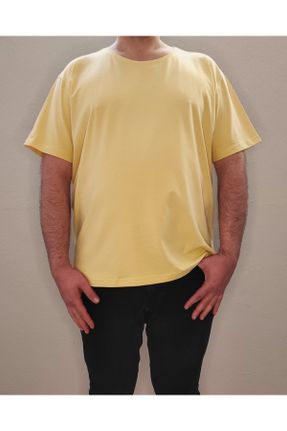 تی شرت زرد مردانه سایز بزرگ کد 670311059