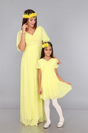 لباس زرد بچه گانه بافتنی MODA LABİO - کد 87833926