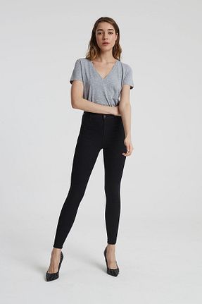 شلوار جین مشکی زنانه پاچه تنگ CROSS JEANS - کد 72664779