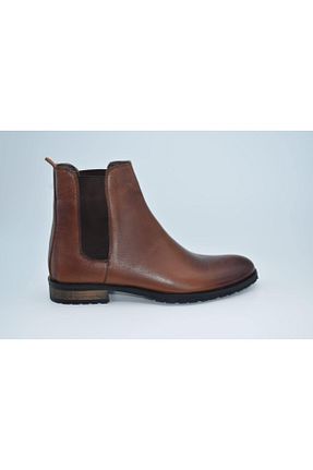 بوت / نیم بوت قهوه ای مردانه چرم خالص TUNCZEVK - کد 79992405