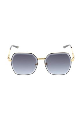 عینک آفتابی طلائی زنانه 58 UV400 فلزی سایه روشن هندسی کد 670780120