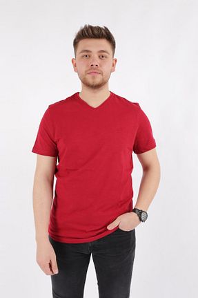 تیشرت زرشکی مردانه رگولار Cazador - کد 659746597