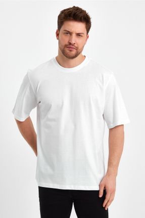 تی شرت سفید مردانه یقه گرد کد 670770877