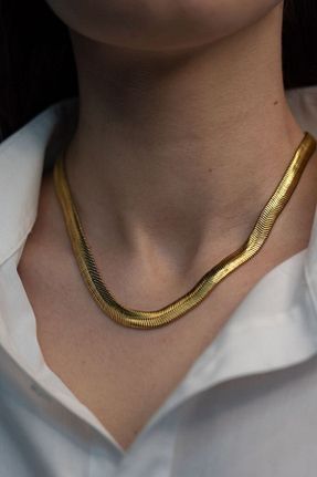 گردنبند استیل ( فولاد ) طلائی زنانه استیل (فولاد) Owentis - کد 198948231