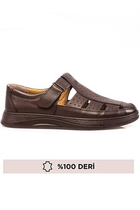 کفش کژوال قهوه ای مردانه چرم خالص depderi - کد 672151595
