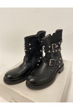 بوت / نیم بوت مشکی بچه گانه پاشنه تخت Tomstore - کد 672345377