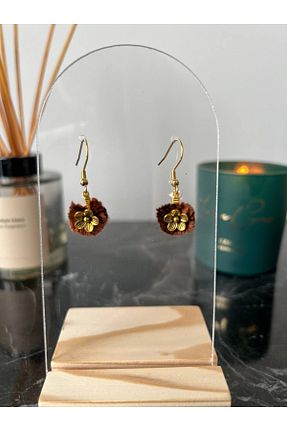 گوشواره جواهر قهوه ای فلزی Prensa Art Gallery - کد 672148383