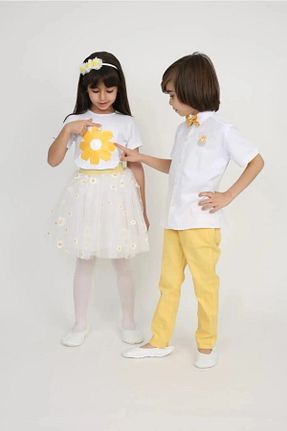 ست بالاتنه و پائین تنه زرد بچه گانه بافتنی Nacar - کد 672002136