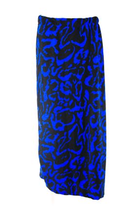دامن آبی زنانه طرح دار پارچه ای سایز بزرگ کد 672383849