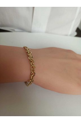 دستبند طلا طلائی زنانه 14 عیار Nisanur Altın - کد 645170535