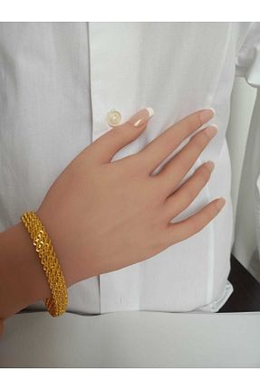 دستبند طلا طلائی زنانه 14 عیار Nisanur Altın - کد 660035151