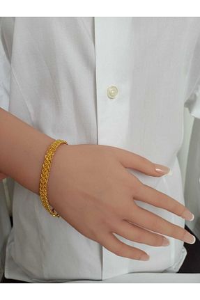 دستبند طلا طلائی زنانه 14 عیار Nisanur Altın - کد 660033858
