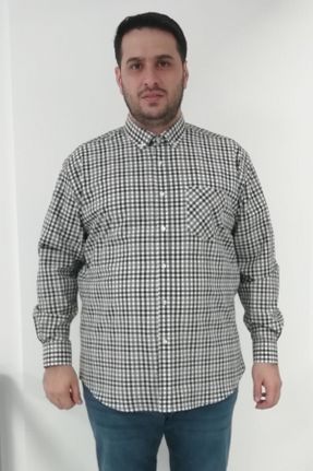 پیراهن مشکی مردانه سایز بزرگ پنبه - پلی استر کد 59320811