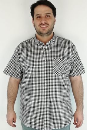 پیراهن مشکی مردانه سایز بزرگ پنبه - پلی استر کد 112614366
