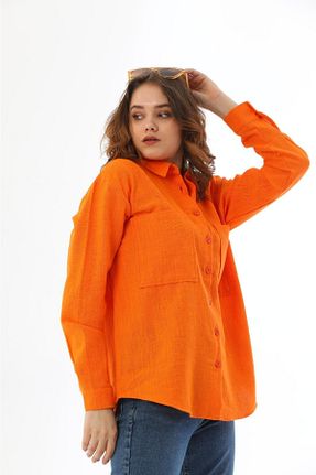 پیراهن نارنجی زنانه اورسایز Miss Panot - کد 674222130