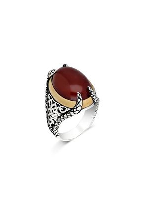 انگشتر نقره قهوه ای مردانه عقیق Takıdepo - کد 87700633