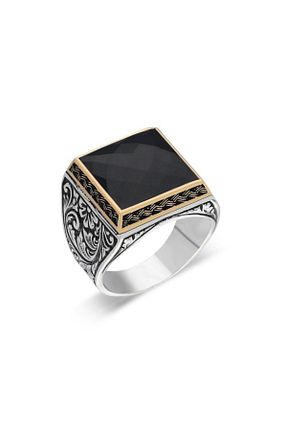 انگشتر نقره مشکی مردانه زیرکن Takıdepo - کد 87650615