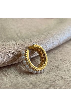 گوشواره غضروفی جواهر طلائی زنانه برنجی Markiz Takı - کد 94357157