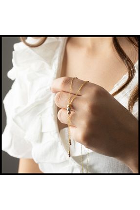 گردنبند نقره طلائی زنانه 925 عیار Gümüşistan - کد 356756579