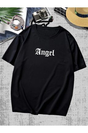 تی شرت مشکی زنانه اورسایز یقه گرد پنبه - پلی استر کد 674226206