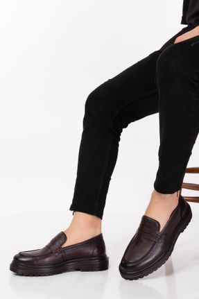 کفش کلاسیک قهوه ای مردانه چرم طبیعی پاشنه کوتاه ( 4 - 1 cm ) پاشنه ضخیم کد 674231775