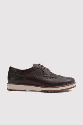کفش کلاسیک قهوه ای مردانه چرم طبیعی کد 674240117