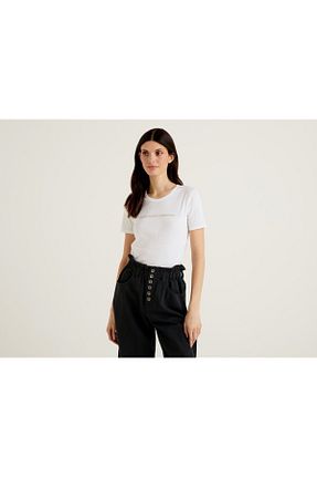 تیشرت سفید زنانه رگولار United Colors of Benetton - کد 674400797