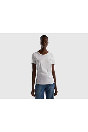 تیشرت سفید زنانه رگولار United Colors of Benetton - کد 674400797