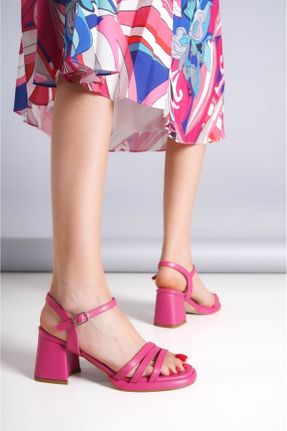 کفش پاشنه بلند کلاسیک صورتی زنانه چرم مصنوعی پاشنه متوسط ( 5 - 9 cm ) پاشنه ضخیم کد 674503135