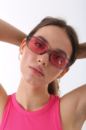 عینک آفتابی طوسی زنانه 50 UV400 مات مستطیل کد 674103629