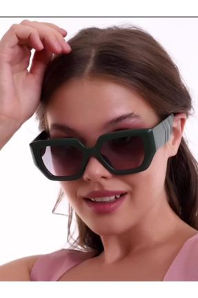 عینک آفتابی سبز زنانه 50 UV400 پلاستیک سایه روشن هندسی کد 674121701