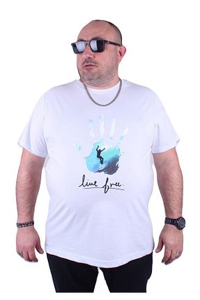 تیشرت سایز بزرگ سفید مردانه T-Shirt MocGrande - کد 674747726