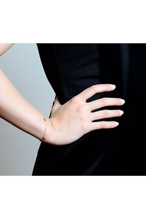 دستبند طلا بژ زنانه 14 عیار Tektaş - کد 673855783
