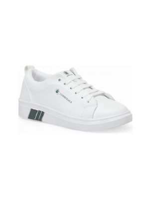 کفش اسنیکر سفید زنانه بند دار چرم کد 673876386