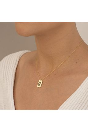 گردنبند نقره طلائی زنانه 925 عیار Dkmn Silver - کد 674216559