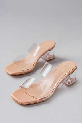 کفش پاشنه بلند کلاسیک بژ زنانه چرم مصنوعی Ernixs Moda - کد 674552152