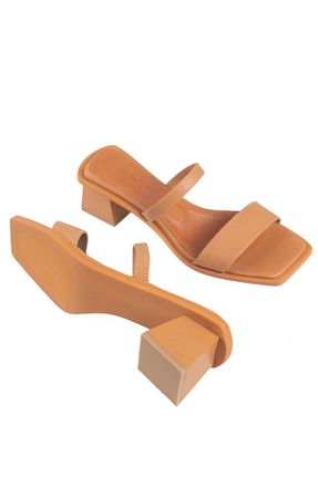 دمپائی قهوه ای زنانه چرم خالص NOVEMBER SHOES - کد 674917965