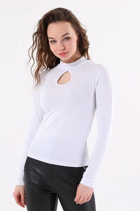 بادی سفید زنانه یقه ایستاده LAENT - کد 637619032