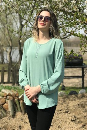 بلوز سبز زنانه ساده Dinçerler tekstil - کد 675632810