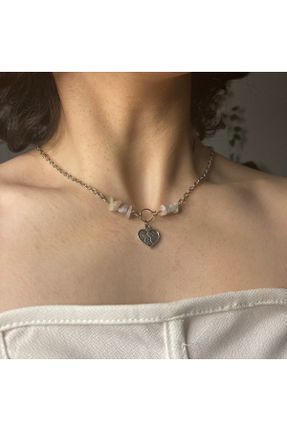 گردنبند جواهر متالیک زنانه سنگی کد 675394056